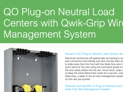 Square D QO Plug-on Neutral Load Centers with Qwik-Grip - Handout